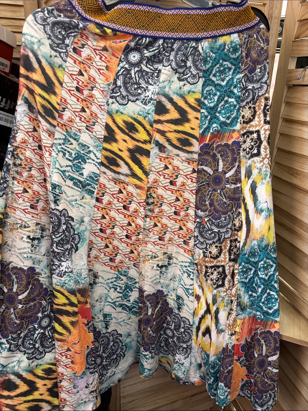 V Christina Boho Patchwork Maxi Skirt - Multicolor Medium